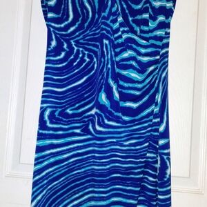 Jones New York Vibrant Blue and White Midi Dress